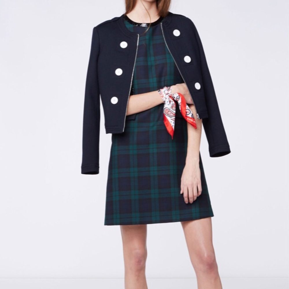 Claudie Pierlot Tartan Wool-blend Dress